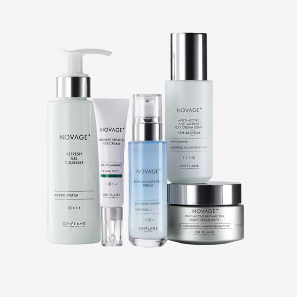Novage+ Blemish plus Age Defy Routine Light 5 Pics Set all Skin Types