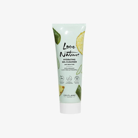 Oriflame Love Nature Hydrating Gel Cleanser with Organic Aloe Vera Pineapple 125 ML
