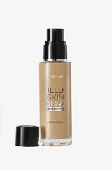 Illuskin Glow Reflective Foundation – 12 Hour Long Lasting Natural Glow | Sweat & Transfer Proof